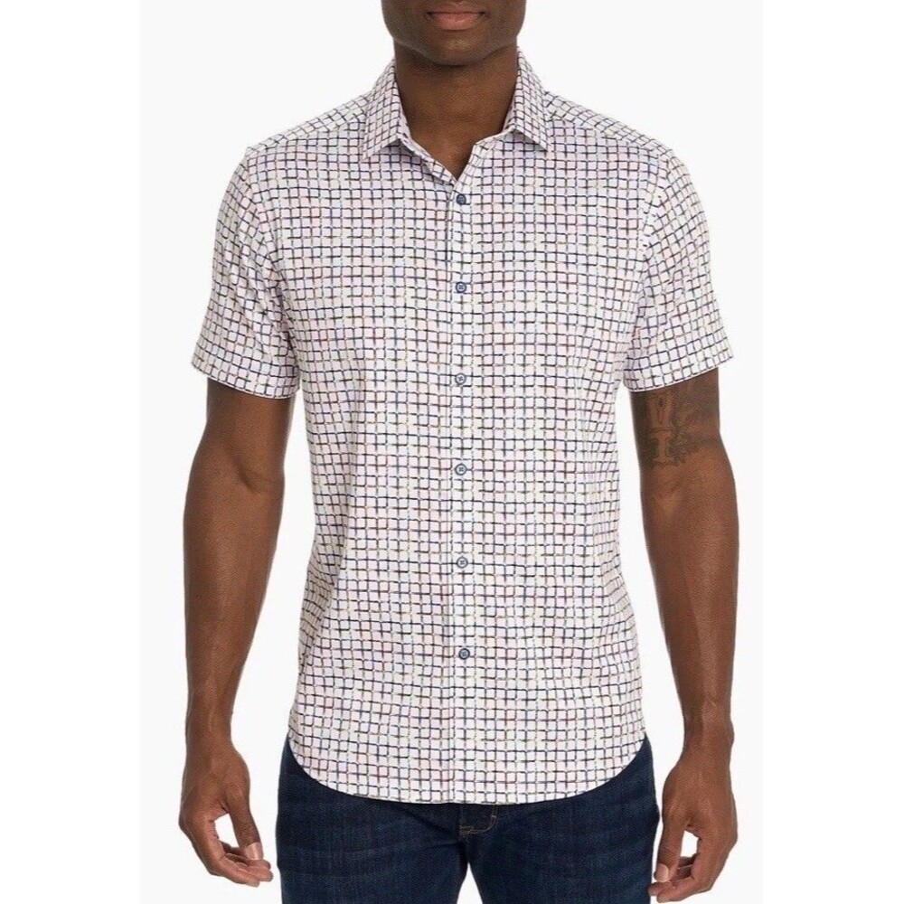 Robert Graham Shirt Mens The Shocker Stretch Classic Fit Button Up Skull SZ L